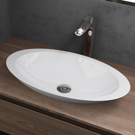 Glasvilla Lavabo sobre encimera de mineral fundido Col802, Diseño moderno, superficie suave y resistente
