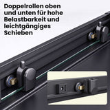 glasvilla Duschkabine con puerta corredera doble puerta de ducha entrada de esquina vidrio real efecto loto 6mm vidrio de seguridad ESG Ravenna16K negro