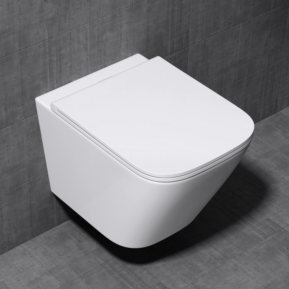 glasvilla Spülrandlos Wand WC schwarz Hänge WC + WC Sitz (mit Softclose) A112 NEU!!!