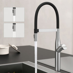 glasvilla Rubinetto per Cucina con 2 Modalità, Rubinetto Lavello Cucina in Acciaio Inossidabile 304 con Cartuccia Ceramica e Accesorri, Design Moderno Turnix-01