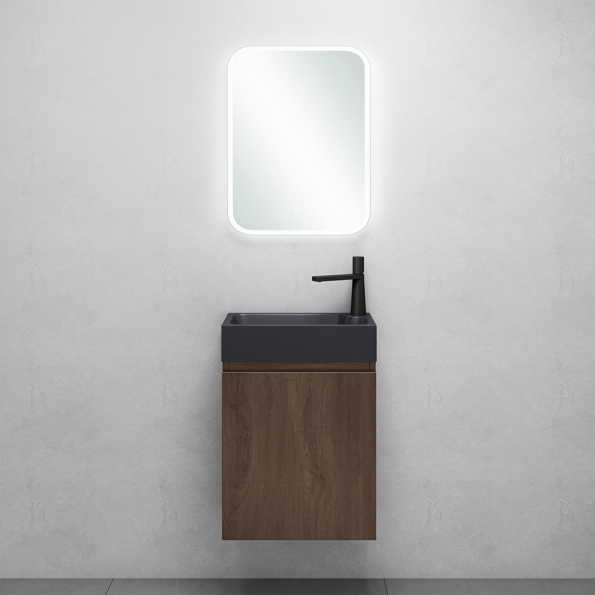 Ensemble de meubles de salle de bain Glasvilla Meubles de salle de bain composés d'un lavabo en anthracite mat et d'un meuble bas pour lavabo LTH: 46x26x63cm Pisa02