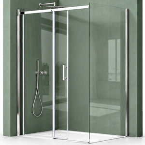 glasvilla Cabine de Douche Paroi de Douche en Verre Sécurit 8mm avec Traitement NANO Douche d’Angle avec Porte Coulissante Ravenna18
