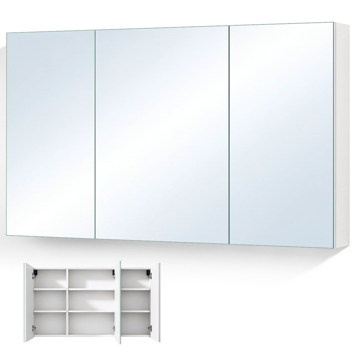glasvilla Armoire de Toilette avec Portes Miroir | Armoire de Salle de Bain Murale | Miroir de Salle de Bain Armoire Miroir Spiegelschrank-02