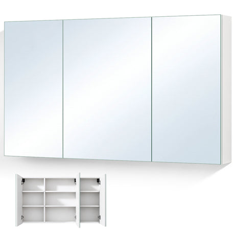 glasvilla Armadietto a Specchio con Ante a Specchio per Bagno Specchiera da Bagno Mobiletto da Parete con Ante Spiegelschrank 02