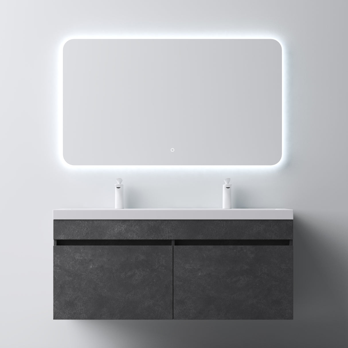 Ensemble de meubles de salle de bain Glasvilla Meubles de salle de bain avec lavabo en fonte minérale Meuble sous-vasque Botanica 