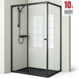 Cabine de douche Glasvilla, paroi de douche d'angle en verre de sécurité avec porte coulissante NANO, 190 cm Ravenna16L-K