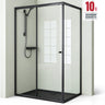 Cabine de douche Glasvilla, paroi de douche d'angle en verre de sécurité avec porte coulissante NANO, 190 cm Ravenna16L-K