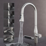 Grifo de Cocina Glasvilla Turnix-03 Acero Inoxidable con Chorro Cascada y Ducha Extraíble 360°