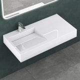 glasvilla lavabo lavabo suspendido lavabo sobre encimera mineral rectangular Col11