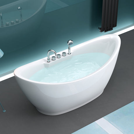 Baignoire îlot rectangulaire en acrylique sanitaire Glasvilla avec accessoires, baignoire sur pied Vicenza601