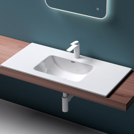 glasvilla Waschbecken Einbauwaschbecken Waschtisch Einbauwaschtisch aus Mineralguss Col02