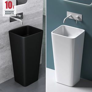 Lavabo sur pied Glasvilla Design Col31 en matériau minéral moulé, dimensions : 40 x 35 x 82 cm