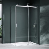 Cabine de douche d'angle Glasvilla en verre de sécurité ESG 8 mm, revêtement NANO double face, porte coulissante, douche R-17