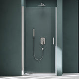 glasvilla Duschtür Nischentür Dusche Duschabtrennung Duschkabine Schwingtür 180° ESG-Sicherheitsglas mit Hebe- und Senkmechanismus Klarglas und Satiniert Streifen Teramo24K+MS D Neu