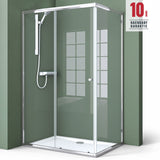 Cabine de douche Glasvilla, paroi de douche d'angle en verre de sécurité avec porte coulissante NANO, 190 cm Ravenna16L-K
