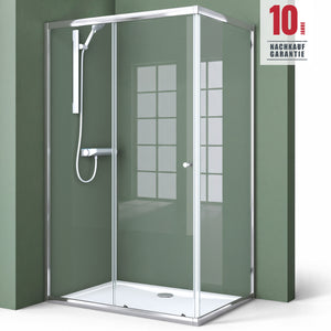Cabine de douche Glasvilla, paroi de douche d'angle en verre de sécurité avec porte coulissante NANO, 190 cm Ravenna16L-K
