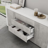 Buffet de rangement Glasvilla LTH : 167x36x70 cm avec 2 armoires et 4 tiroirs commode armoire polyvalente meuble cabinet03