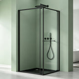 glasvilla Duschkabine Eckeinstieg  mit Schiebetür nach innen, Eckdusche Duschabtrennung 195cm Höhe, 6mm ESG-Sicherheitsglas Nano-Beschichtung Ravenna69K