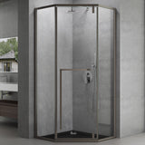 Cabine de douche pentagonale Glasvilla en verre véritable, verre de sécurité ESG 8 mm, cadre de porte en acier inoxydable, cloison de douche, installation au niveau du sol Ravenna68K