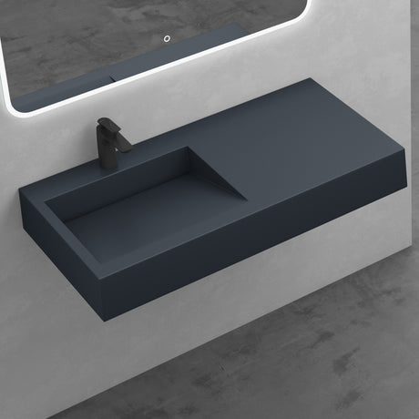 glasvilla Lavabo da Appoggio da Marmo Fuso Lavabo Bagno Sospeso Lavandino Bagno Rettangolare Col11