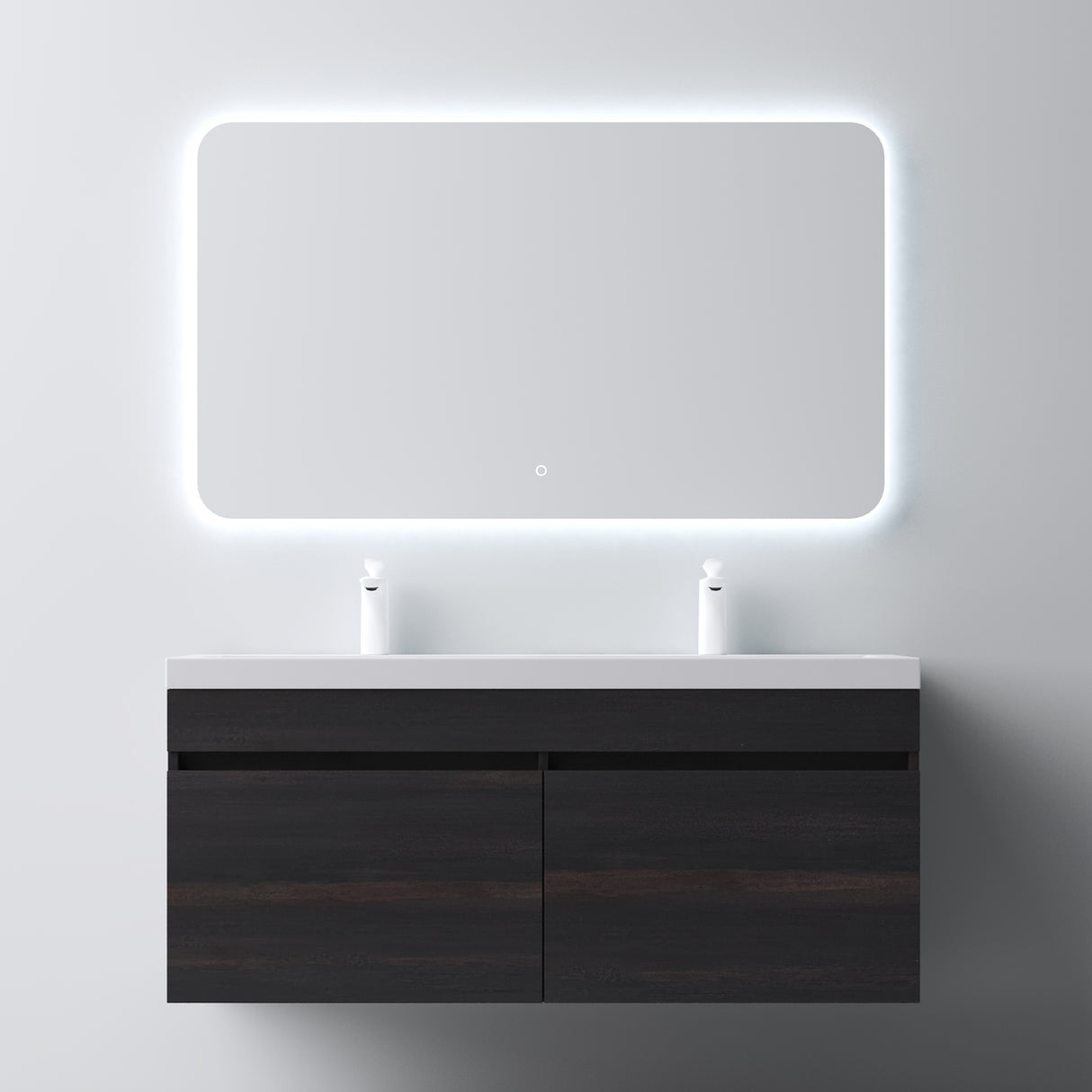 Ensemble de meubles de salle de bain Glasvilla Meubles de salle de bain avec lavabo en fonte minérale Meuble sous-vasque Botanica 