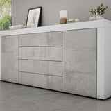 Buffet de rangement Glasvilla LTH : 167x36x70 cm avec 2 armoires et 4 tiroirs commode armoire polyvalente meuble cabinet03