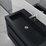glasvilla Badmöbel-Set Waschbeckenunterschrank Waschtisch mit Unterschrank inkl. Mineralguss-Waschbecken in Anthrazit Quadratto