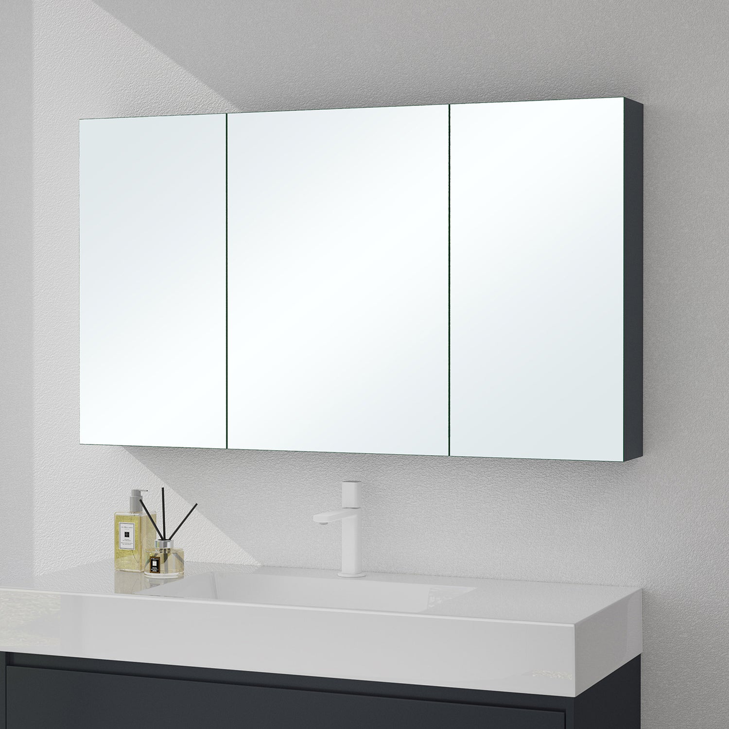 glasvilla Armadietto a Specchio con Ante a Specchio per Bagno Specchiera da Bagno Mobiletto da Parete con Ante Spiegelschrank 02