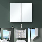 Armoire de toilette avec portes miroir Glasvilla, armoire de salle de bain murale, miroir de salle de bain, armoire miroir-02