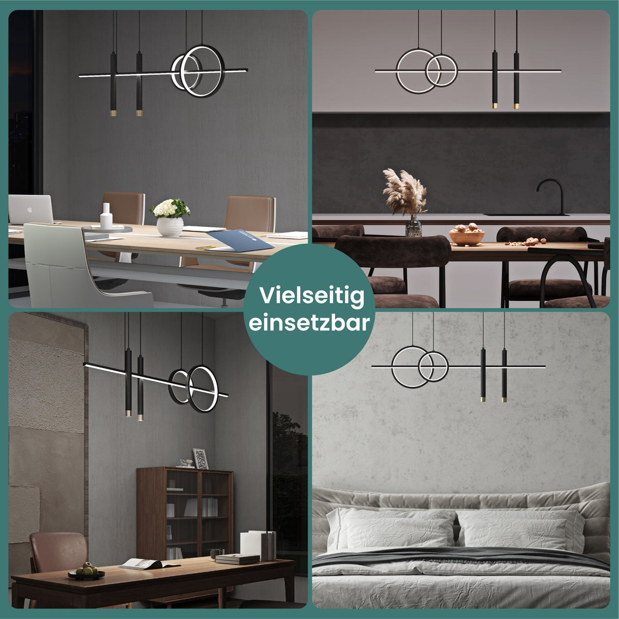 glasvilla Pendelleuchte 100cm LED Hängelampe Linear design 3000K/4200K/6000K Verstellbares Kabel 30W Hängeleuchte Alivetta2256