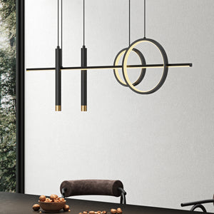 lampara colgante glasvilla 100cm LED diseño lineal 3000K/4000K/6000K cable ajustable 38W lámpara colgante para comedor sala de estar dormitorio