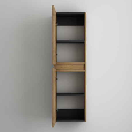 Armoire latérale de salle de bain Glasvilla avec 2 portes et 4 compartiments Étagère de salle de bain Armoire polyvalente Armoire de salle de bain LTH: 35x20x120 cm Verona