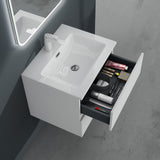 Ensemble de meubles de salle de bain Glasvilla, meuble sous-vasque avec meuble bas, vasque en fonte minérale, meuble sous-vasque 2 tiroirs à fermeture amortie Aqualis