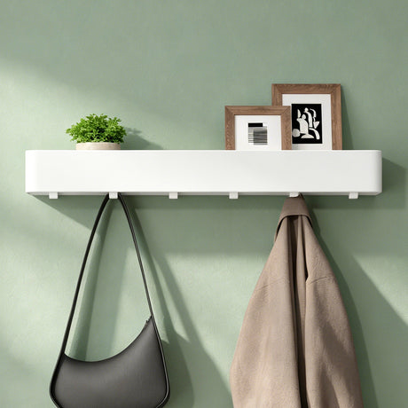 glasvilla Étagère de douche à percer ou à coller, Étagère de douche avec crochets, Étagère murale de salle de bain, Organisateur de salle de bain Reglo-05