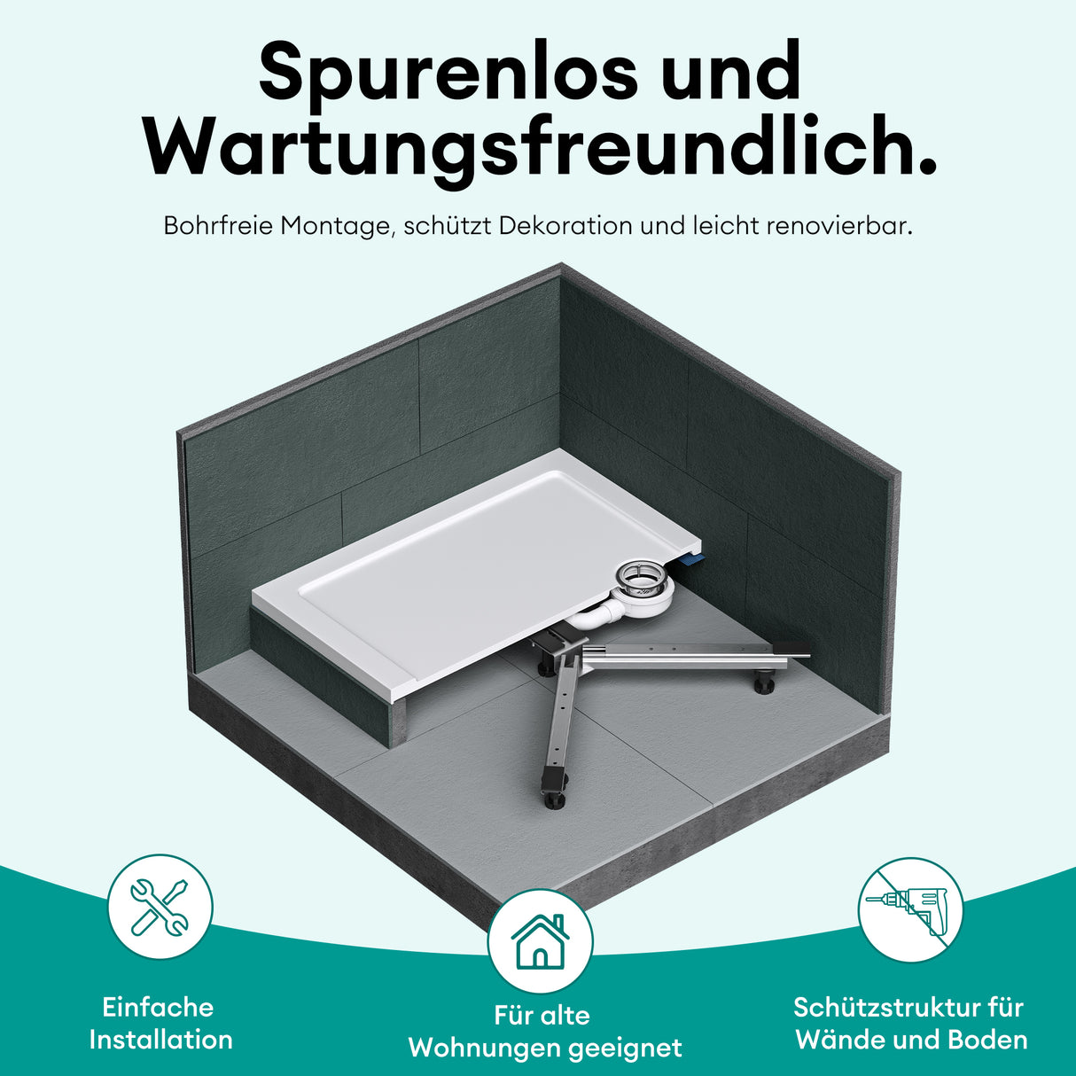 Duschwannenfüße Duschwannenfuß Brausewannenfuß Montagefuß für Duschwannen in X-Form Duschwannengestell mit 5 Stellfüßen