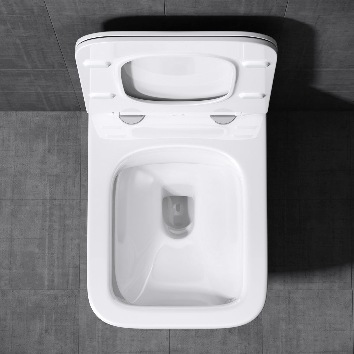 WC suspendu Glasvilla, sans bride, en céramique blanche, avec mécanisme de fermeture amortie