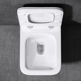 WC suspendu Glasvilla, sans bride, en céramique blanche, avec mécanisme de fermeture amortie