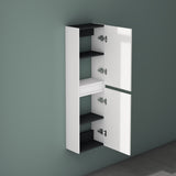 glasvilla Armoire Latérale de Salle de Bain avec 2 Portes et 4 Compartiments Étagère de Salle de Bain Armoire Polyvalente Armoire de Salle de Bain LTH 35x20x120 cm Verona