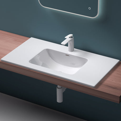 glasvilla Waschbecken Einbauwaschbecken Waschtisch Einbauwaschtisch aus Mineralguss Col02
