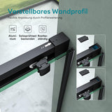 Porte de douche Glasvilla, porte de niche, cloison de douche, cabine de douche, porte coulissante en niche, verre de sécurité ESG de 6 mm, fermeture amortie incluse, Teramo12K