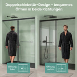 glasvilla Duschtür Nischentür dusche mit Doppelschiebetür Duschakbine Duschabtrennung, 8mm Sicherheitsglas mit Nanobeschichtung, Soft-Close-System Teramo67K