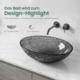 lavabo Glasvilla en verre, vasque à poser, lavabo ovale