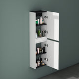 glasvilla Armoire Latérale de Salle de Bain avec 2 Portes et 4 Compartiments Étagère de Salle de Bain Armoire Polyvalente Armoire de Salle de Bain LTH 35x20x120 cm Verona
