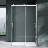 Cabine de douche d'angle Glasvilla en verre de sécurité ESG 8 mm, revêtement NANO double face, porte coulissante, douche R-17