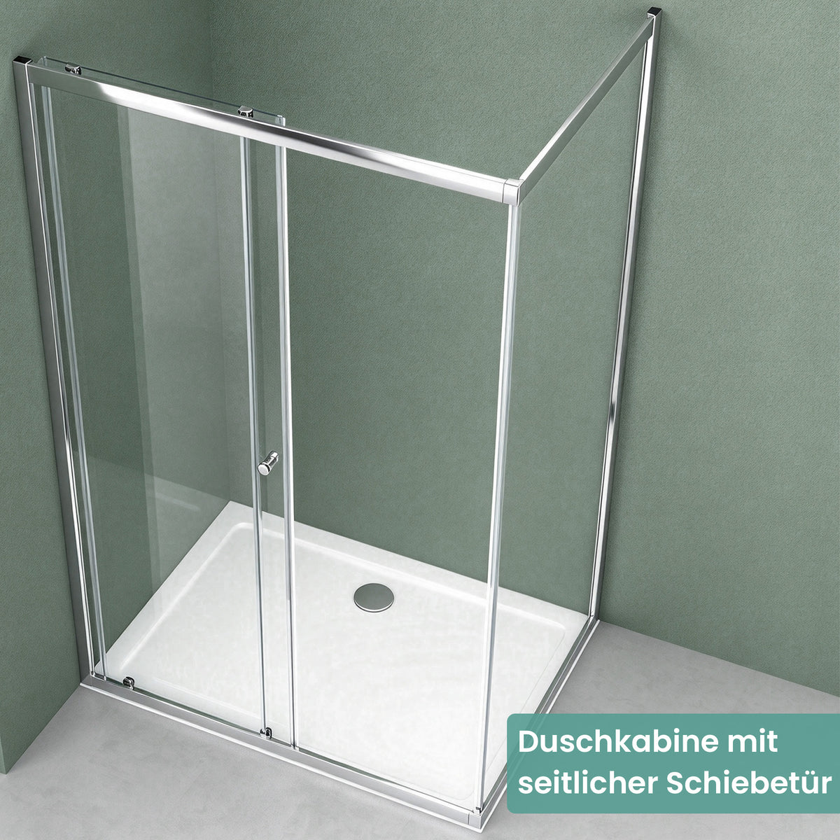 Cabine de douche Glasvilla, paroi de douche d'angle en verre de sécurité avec porte coulissante NANO, 190 cm Ravenna16L-K