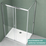 Cabine de douche Glasvilla, paroi de douche d'angle en verre de sécurité avec porte coulissante NANO, 190 cm Ravenna16L-K