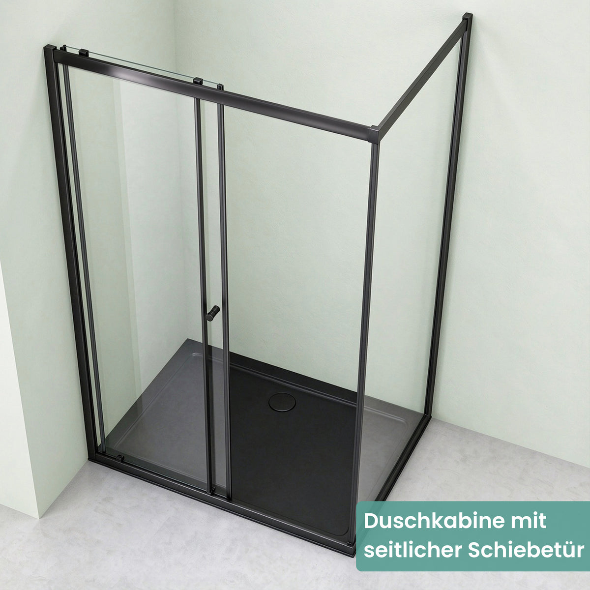 Cabine de douche Glasvilla, paroi de douche d'angle en verre de sécurité avec porte coulissante NANO, 190 cm Ravenna16L-K
