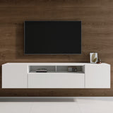Meuble TV Glasvilla Meuble TV 3 portes avec fermeture amortie Meuble bas mural Table TV pour salon Fernsehschrank03