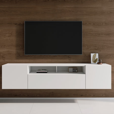 Meuble TV Glasvilla Meuble TV 3 portes avec fermeture amortie Meuble bas mural Table TV pour salon Fernsehschrank03