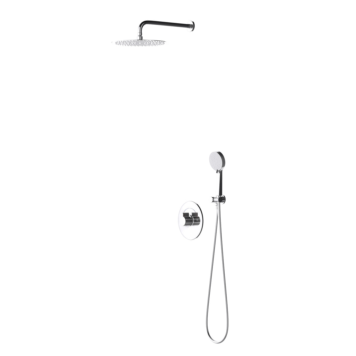 Glasvilla Douche à effet pluie à économie d'eau Système de douche bien-être Pommeau de douche Ø40cm Ensemble de douche avec douchette à main et mitigeur monocommande Système de douche3